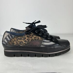 Unityindiversity Mixed Animal Print Leather Lace Shoes